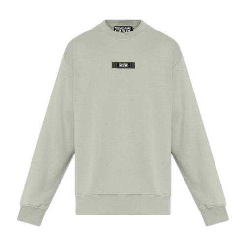 Versace Jeans Couture Sweatshirt med logopatch Gray, Herr