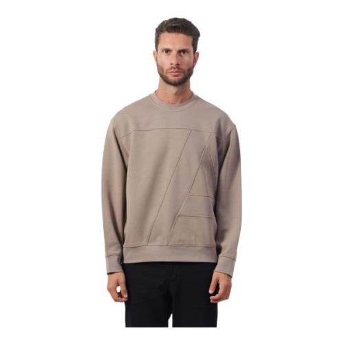 Armani Exchange Beige Bomull Crewneck Tröja Beige, Herr