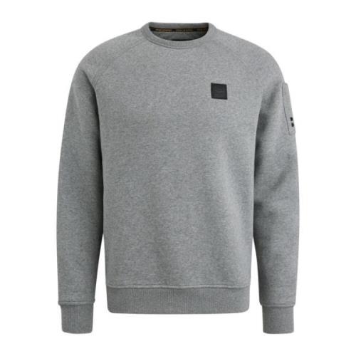 PME Legend Mjuk Fleece Crewneck Sweatshirt med Flight Pocket Gray, Her...