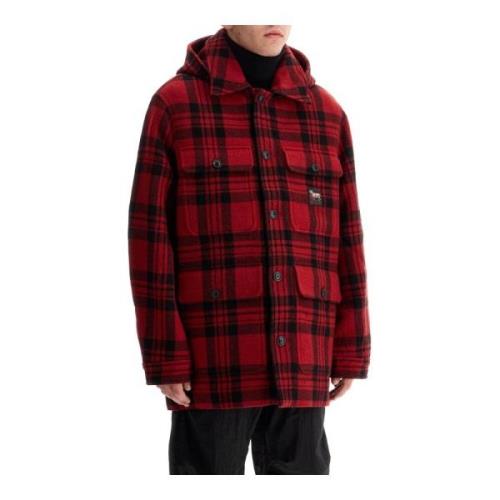 Woolrich Rutig Cruiser Huva Jacka Red, Herr