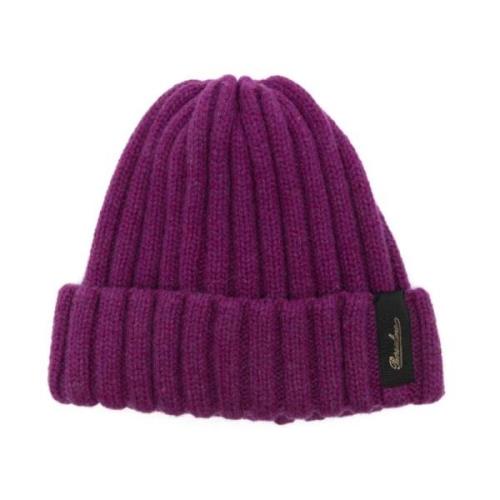 Borsalino Lila Kashmir Stickad Mössa Purple, Dam