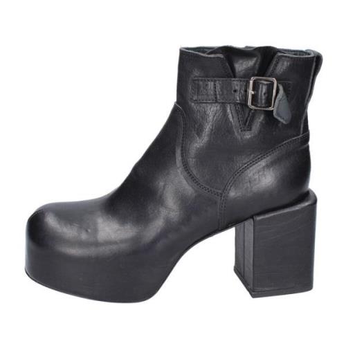 Moma Vintage Läder Ankelboots för Kvinnor Black, Dam