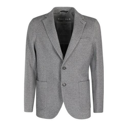 Circolo 1901 Texturerad Jersey Enkelknäppt Blazer Gray, Herr