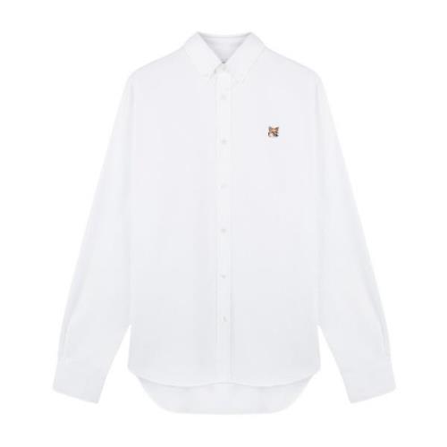 Maison Kitsuné Klassisk Button-Down Skjorta White, Herr