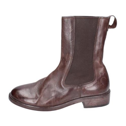 Moma Vintage Läder Ankelboots för Kvinnor Brown, Dam