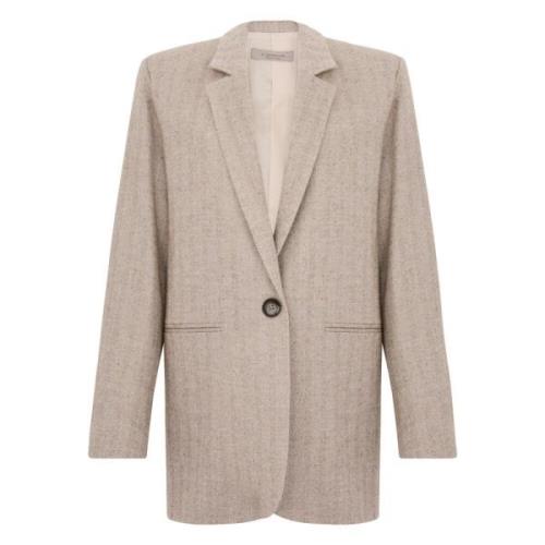 D.Exterior Grå Vertikal Rand Blazer Kvinnor Gray, Dam