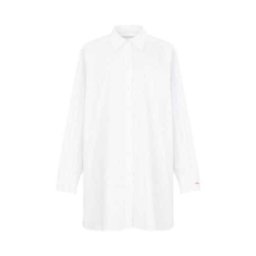 Maison Margiela Vit Bomullsskjorta med Broderad Logotyp White, Dam