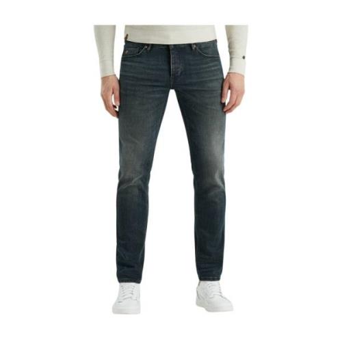 Cast Iron Slim Earth Blue Jeans Blue, Herr