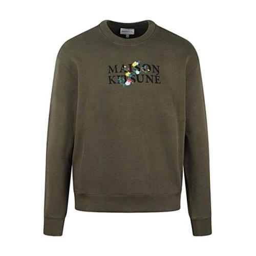 Maison Kitsuné Stiligt Sweatshirt för Trendig Look Green, Herr