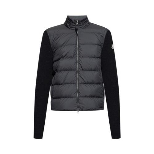 Moncler Quiltad Logo Patch Kofta Black, Herr