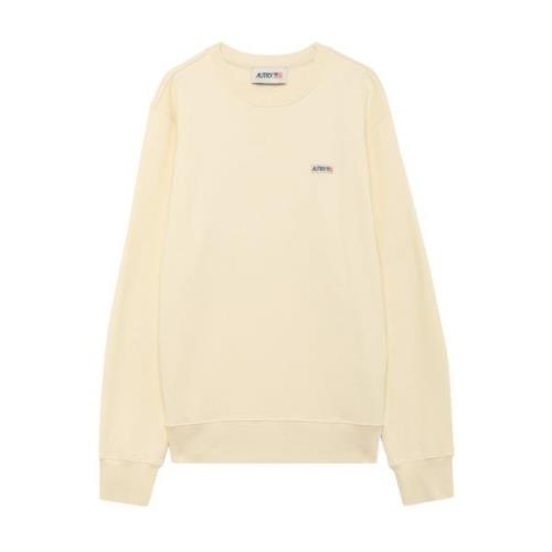 Autry Kompakt Jersey Sweatshirt för Fritid Beige, Dam