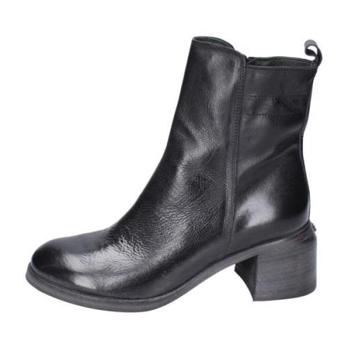 Moma Vintage Läder Ankelboots för Kvinnor Black, Dam