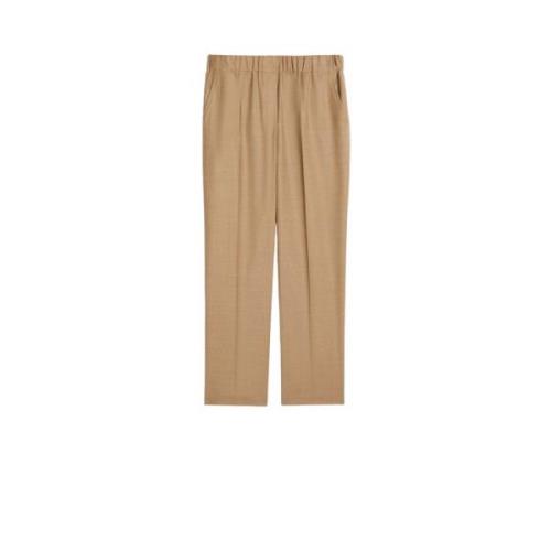 Max Mara Weekend Ullflanell Monostretch Byxor med Mikrodesign Brown, D...