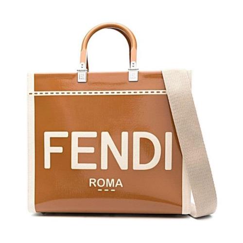 Fendi Stilren Läder Väska för Kvinnor Beige, Dam