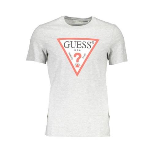 Guess Elegant Gr Slim Fit Logo Tee Gray, Herr