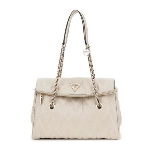 Guess Stilren Axelväska EDA Beige, Dam