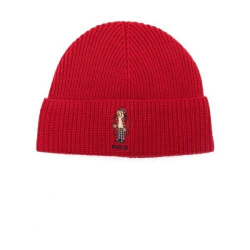 Polo Ralph Lauren Röda Stickad Björn Mössor Red, Herr