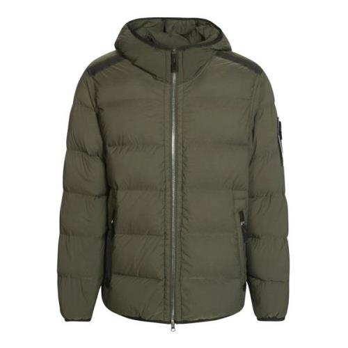 Stone Island Stretch Huva Pufferjacka Green, Herr