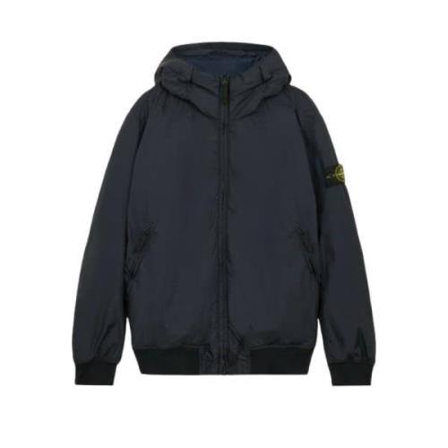 Stone Island Blå Lättvikts Nylon Blouson Jacka Blue, Herr