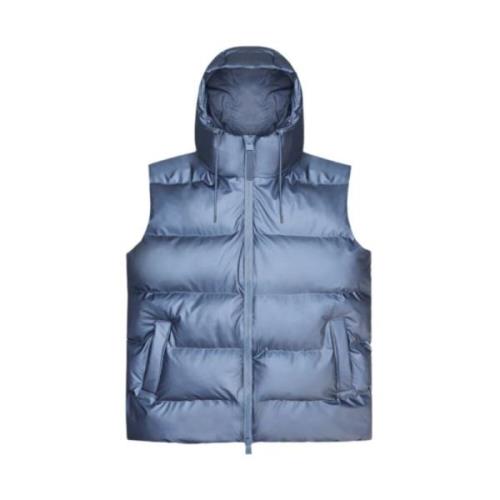 Rains Vattentät Vinter Puffer Vest Blue, Dam