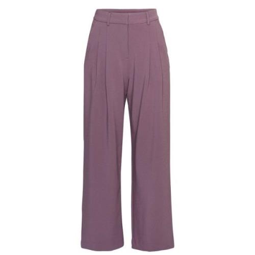 Moss Copenhagen Veckad Byxor Mirabelle Stil Purple, Dam