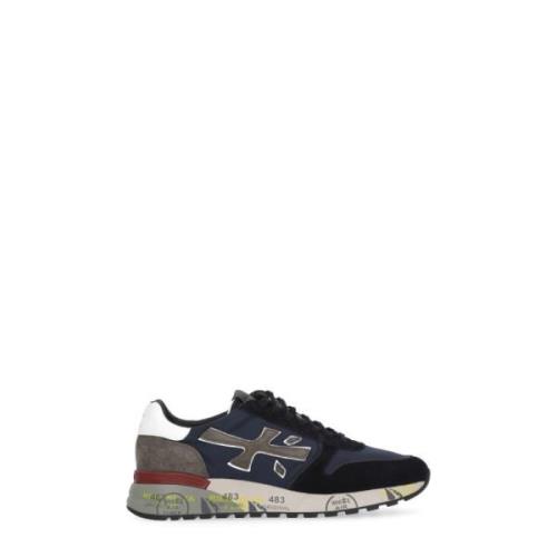 Premiata Blå och vita lädersneakers Blue, Herr