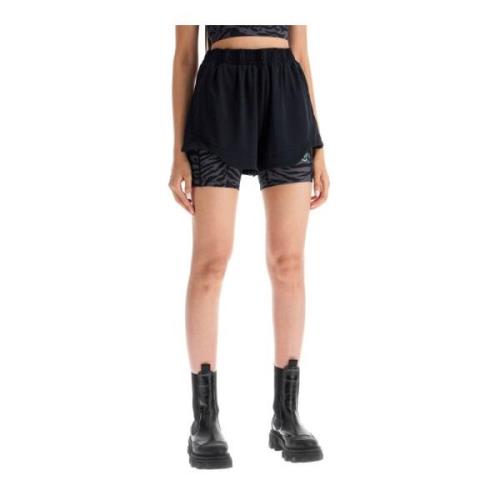 Ganni Sportiga Mesh Shorts för Aktiva Black, Dam