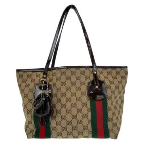 Gucci Vintage Pre-owned Canvas gucci-vskor Beige, Dam