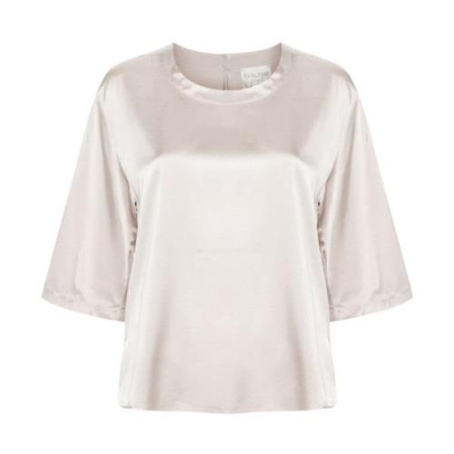 Forte Forte Silke Satin Tung Stretch T-Shirt White, Dam