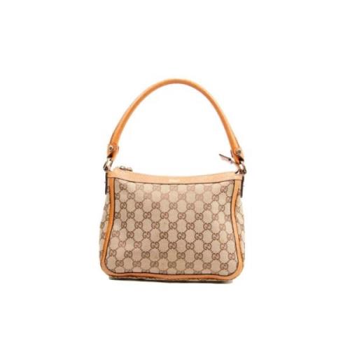 Gucci Vintage Pre-owned Canvas axelremsvskor Brown, Dam