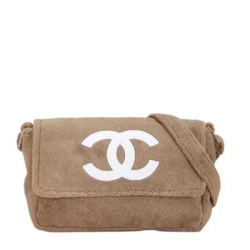 Chanel Vintage Pre-owned Tyg crossbodyvskor Beige, Dam