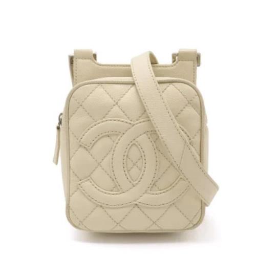 Chanel Vintage Pre-owned Laeder crossbodyvskor Beige, Dam