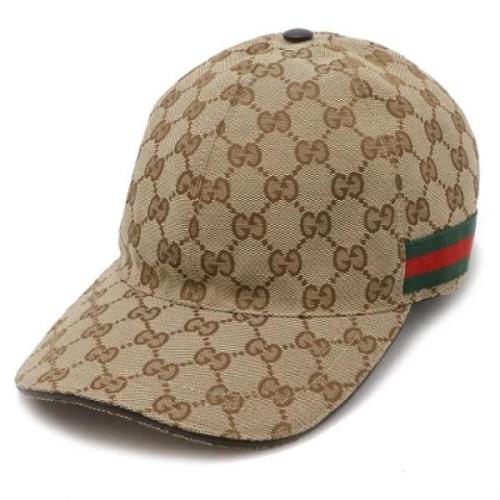 Gucci Vintage Pre-owned Canvas hattar-och-kepsar Beige, Dam