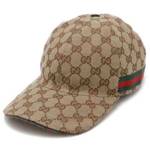 Gucci Vintage Pre-owned Canvas hattar-och-kepsar Beige, Dam