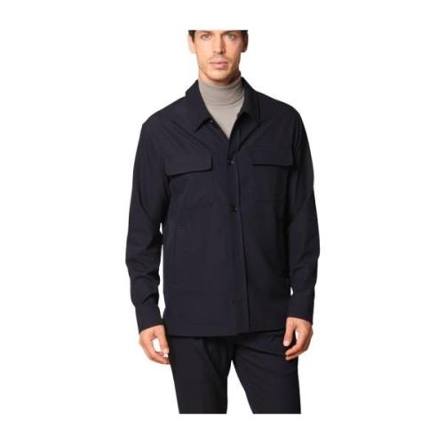 Mason's Dynamisk Slim Fit Overshirt i Mörkblå Blue, Herr