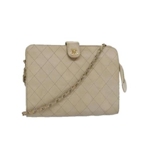 Chanel Vintage Pre-owned Tyg chanel-vskor Beige, Dam