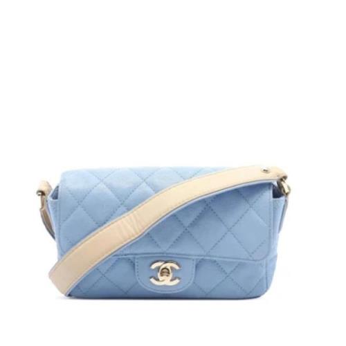 Chanel Vintage Pre-owned Laeder crossbodyvskor Blue, Dam