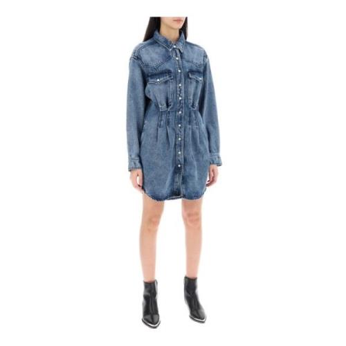 Isabel Marant Liliko Chemis Denim Mini Klänning Blue, Dam