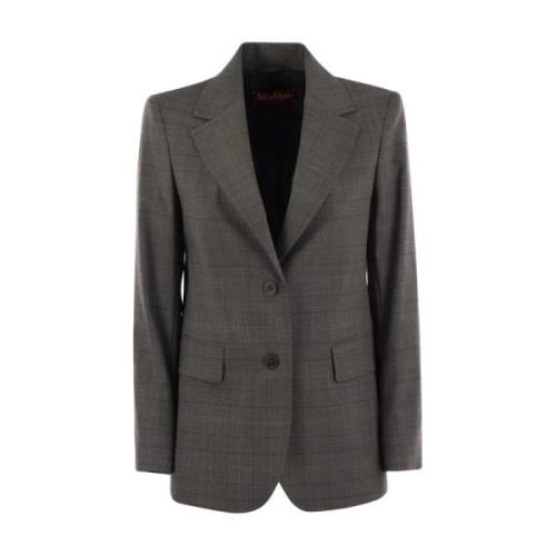 Max Mara Tidlös Enkelknäppt Blazer Gray, Dam