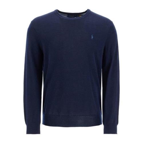 Polo Ralph Lauren Broderad Crewneck Ulltröja Blue, Herr