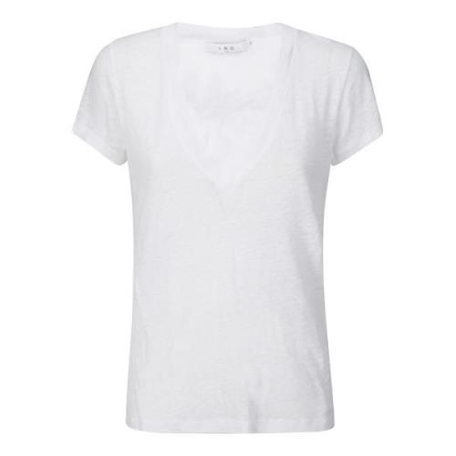 IRO Djup V-ringad kortärmad T-shirt White, Dam