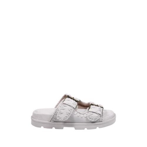 Mou Krita Låg Bio Sandal med Två Spännen White, Dam