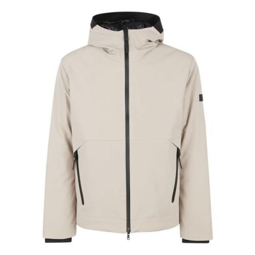 Peuterey Beige Kort Soft Shell Huva Jacka Beige, Herr