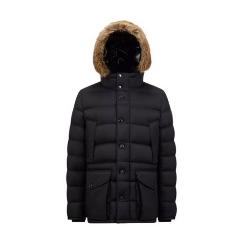 Moncler Kort dunjacka med avtagbar huva Black, Herr