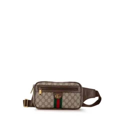 Gucci Vintage Pre-owned Tyg crossbodyvskor Beige, Dam