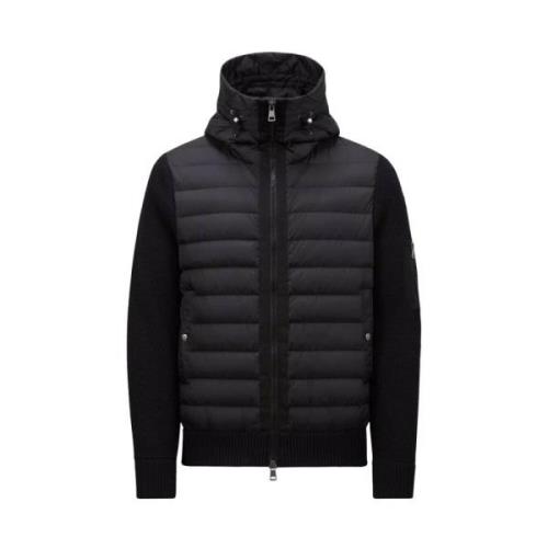 Moncler Vadderad ullkardigan med dun Black, Herr