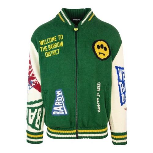 Barrow Grön Varsity Jacka med Grafiska Inlägg Green, Herr