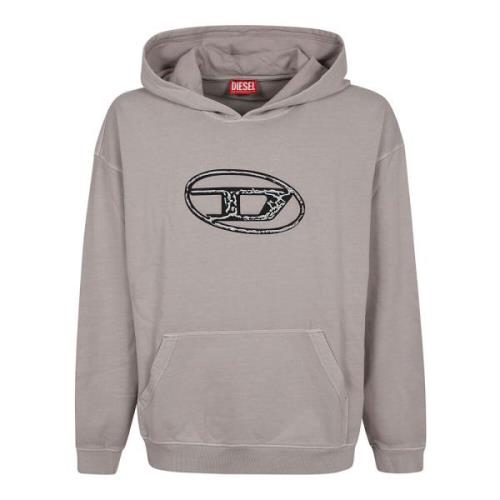 Diesel Grå Huva Tröja Aw24 Gray, Herr