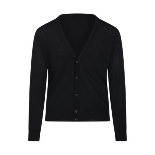 Emporio Armani Svart Cardigan för Kvinnor Black, Herr