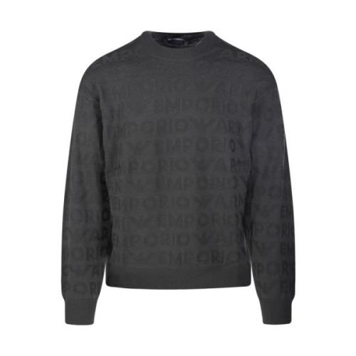 Emporio Armani Chimera Rund Hals Pullover Gray, Herr